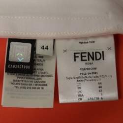 Fendi Orange/White Crepe Overlap Detail Knee Length Skirt M
