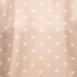Fendi Beige Calligraphy Print Belted Collar Detail Blouse M