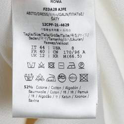 Pre Owned Fendi White Knit Brush Monogram Bodycon Dress M