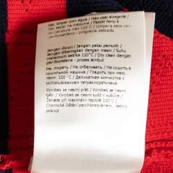Pre Owned Fendi Red/Navy Blue Striped Knit Cropped Top S