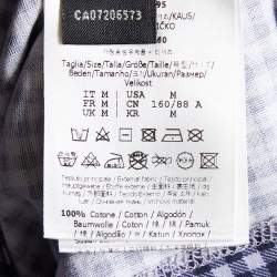 Pre Owned Fendi Black Gingham Cotton Knit Logo Sequin Detail T-Shirt M