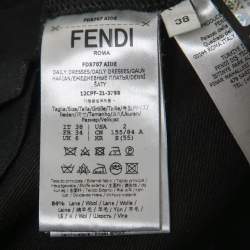 مملوكة مسبقًا Fendi Black Stretch Wool Bodycon Dress S