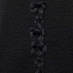Pre Owned Fendi Black Floral Jacquard Button Front Cardigan L