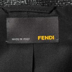 Fendi Black Textured Cotton Chain Trimmed Jacket S