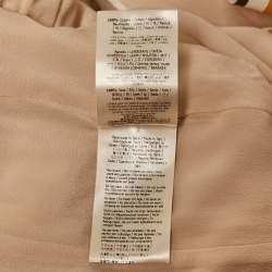 مملوكة مسبقًا Fendi Beige Cotton Leather Collar Trim Midi Dress M