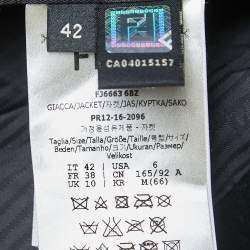 مملوكة مسبقًا Fendi Black Wool & Gold Leather Sleeve Bomber Jacket M