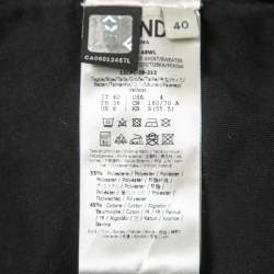 Pre Owned Fendi Black Jersey Logo Stripe Detail Zip-Up Jacket S