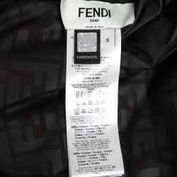 Fendi Brown FF Monogram Synthetic Reversible Hooded Down Jacket S