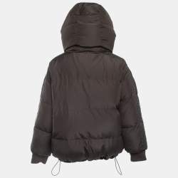 Fendi Brown FF Monogram Synthetic Reversible Hooded Down Jacket S