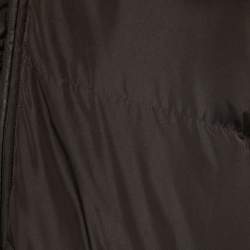 Fendi Brown FF Monogram Synthetic Reversible Hooded Down Jacket S