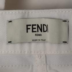 Pre Owned Fendi White Denim Skinny  Jeans M Waist 29"