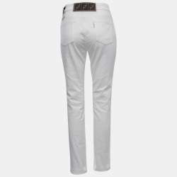 Pre Owned Fendi White Denim Skinny  Jeans M Waist 29"