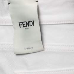 Pre Owned Fendi White Denim Skinny  Jeans M Waist 29"