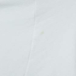 Fendi White Logo Embellished Cotton Hooded Sweatshirt M