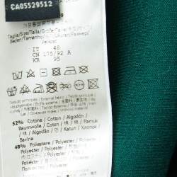 Pre Owned Fendi Dark Green Logo Print Cotton Blend Knit Hooded Sweatshirt L