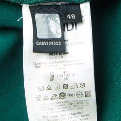 Pre Owned Fendi Dark Green Logo Print Cotton Blend Knit Hooded Sweatshirt L