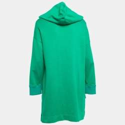 Pre Owned Fendi Green Logo Embellished Cotton Hooded Sweatshirt M