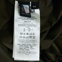 Pre Owned Fendi Military Green Synthetic Logo Patch Detailed Zip Front Jacket L