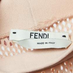 Pre Owned Fendi Light Pink Knit Long Sleeve Bodysuit XXXS