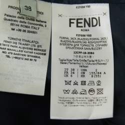 Fendi Navy Blue Wool Single Breasted Blazer S