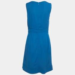 Pre Owned Fendi Blue Crepe Sleeveless Short Dress M