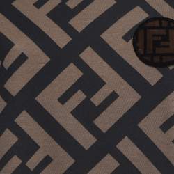 Pre Owned Fendi Brown Zucca Print Cotton Crew Neck T- Shirt L