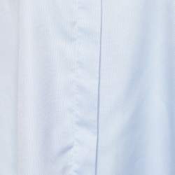 Pre Owned Fendi Blue Cotton Contrast Detail Cut Shoulder Shirt M