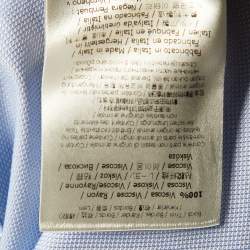 Pre Owned Fendi Blue Cotton Contrast Detail Cut Shoulder Shirt M