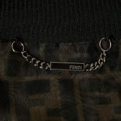 Fendi Brown Zucca Monogram Organza Off- Shoulder Jacket XL