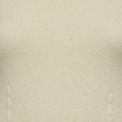 Pre Owned Fendi Off-White Cashmere Half Sleeve Pullover Top S