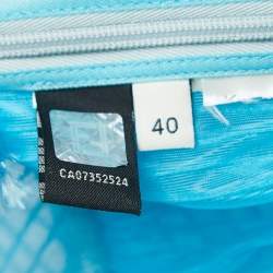 Pre Owned Fendi Blue Tulle Ruffle Trimmed Sleeveless Midi Dress S