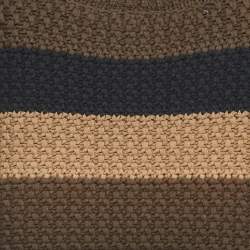 Pre Owned Fendi Brown Striped Knit Top S