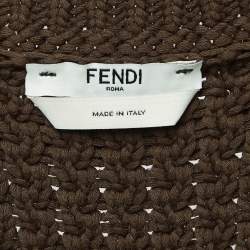 Pre Owned Fendi Brown Striped Knit Top S