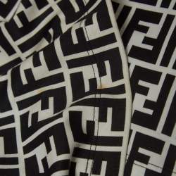 Fendi Black /White Logo Print and Embroidered Cotton T-Shirt S