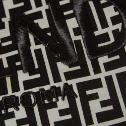 Fendi Black /White Logo Print and Embroidered Cotton T-Shirt S