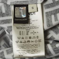 Fendi Black /White Logo Print and Embroidered Cotton T-Shirt S