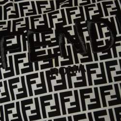 Fendi Black /White Logo Print and Embroidered Cotton T-Shirt S