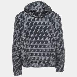 Fendi Black/Blue Print Synthetic Reversible Windbreaker Jacket L