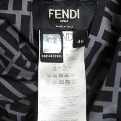Fendi Black/Blue Print Synthetic Reversible Windbreaker Jacket L