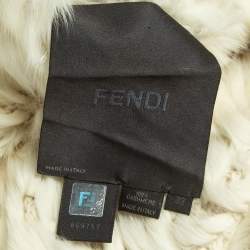 Fendi Vintage Cream Cashmere Fur Mid Length Coat S