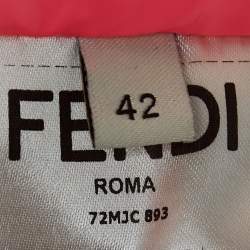 Fendi Neon Pink/Black Polka Dots Synthetic Applique Detail Bomber Jacket M