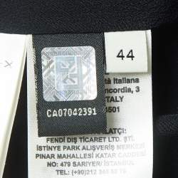 Pre Owned Fendi Black Jacquard Silk Single Breasted Blazer M