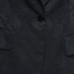 Pre Owned Fendi Black Jacquard Silk Single Breasted Blazer M