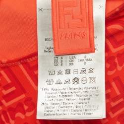 Fendi X Skims Red Logo Printed Nylon Jumpsuit S