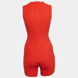 Fendi X Skims Red Logo Printed Nylon Jumpsuit S