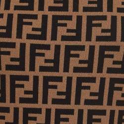 Pre Owned Fendi Brown Logo Intarsia Knit Midi Dress S