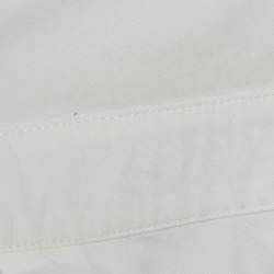 Pre Owned Fendi White Embroidered Yoke Cotton Long Sleeve Shirt S