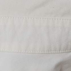 Pre Owned Fendi White Embroidered Yoke Cotton Long Sleeve Shirt S