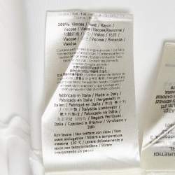 Pre Owned Fendi White Embroidered Yoke Cotton Long Sleeve Shirt S