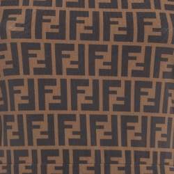 Pre Owned Fendi Brown Zucca Monogram Printed Mesh Midi Dress S